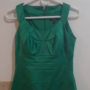 Green satin dress